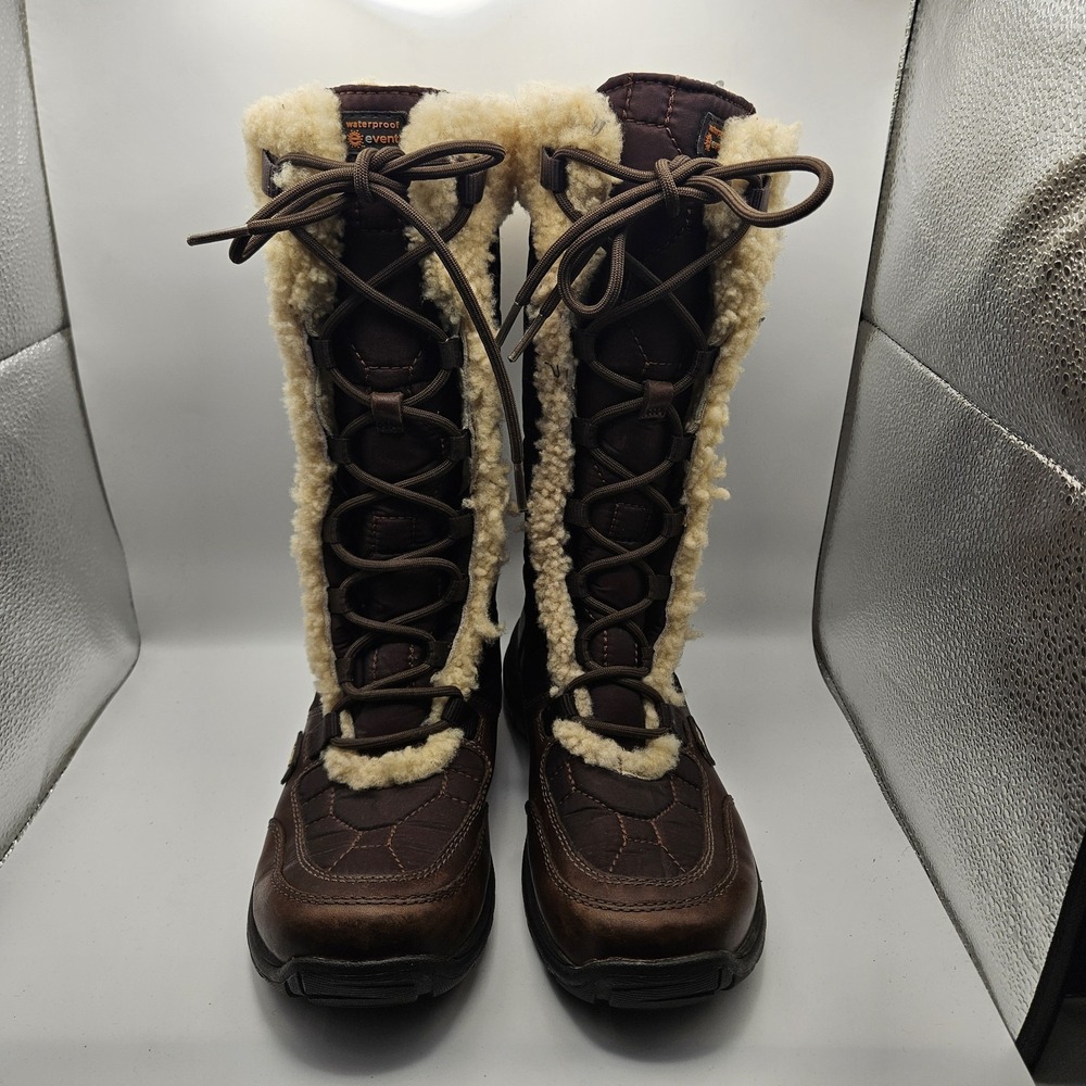 UGG Womens Capstone Brown Sheepskin Leather Boots Winter Snow Comfort Size 7